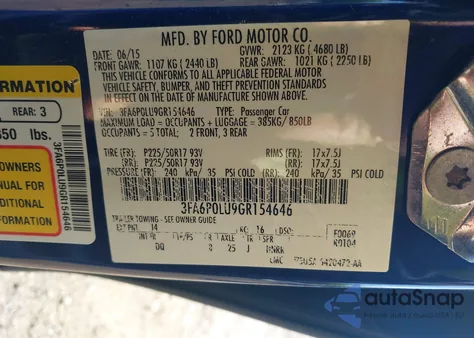 2016 Ford Fusion Hybrid Se из США, поврежденный, VIN 3FA6P0LU9GR154646